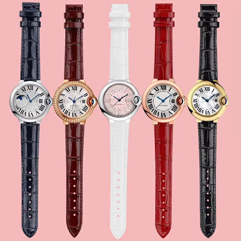 Яркий ремешок для часов из нат – обзор и цена Cartier Watch Ballon Bleu